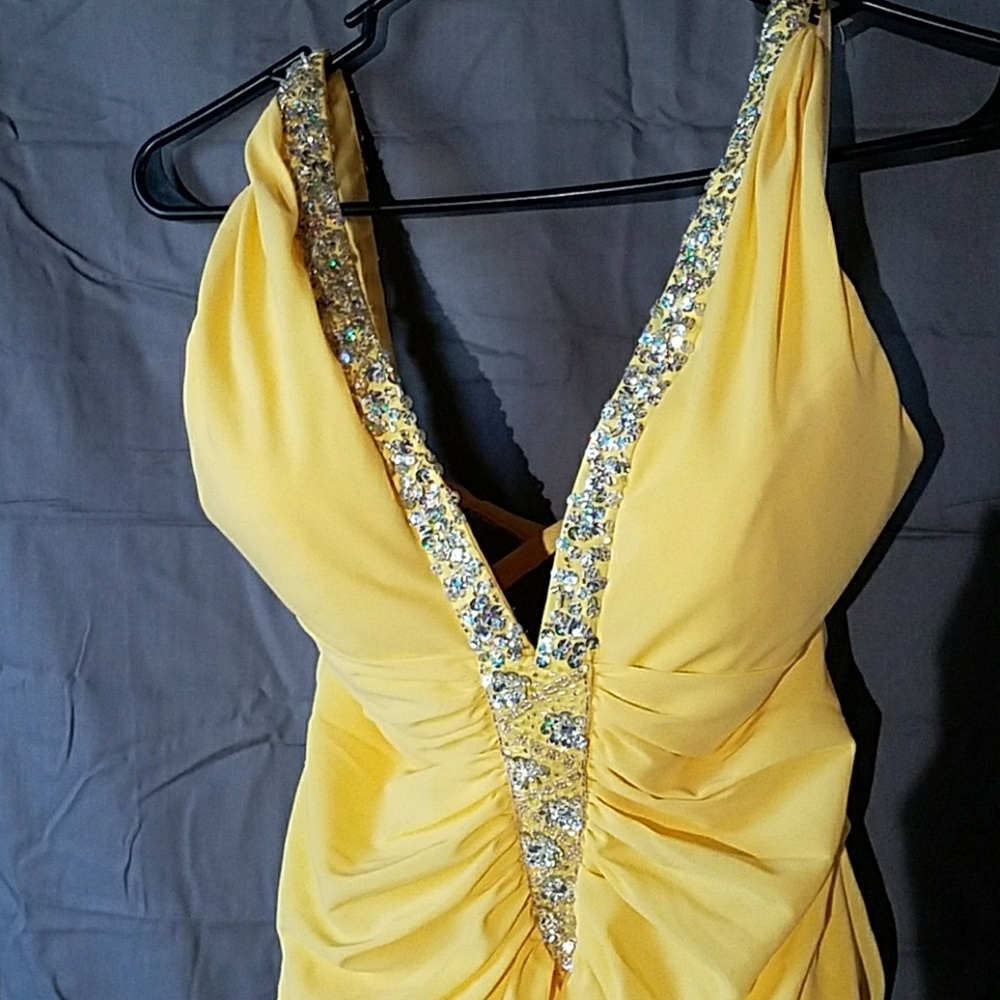Plunging Yellow Gown
